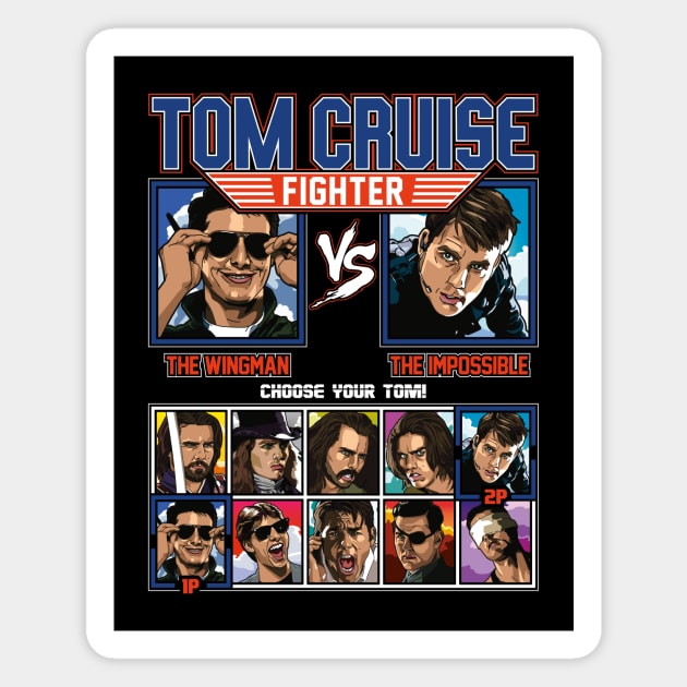 Tom Cruise Fighter - Topgun vs Mission Impossible Magnet by RetroReview